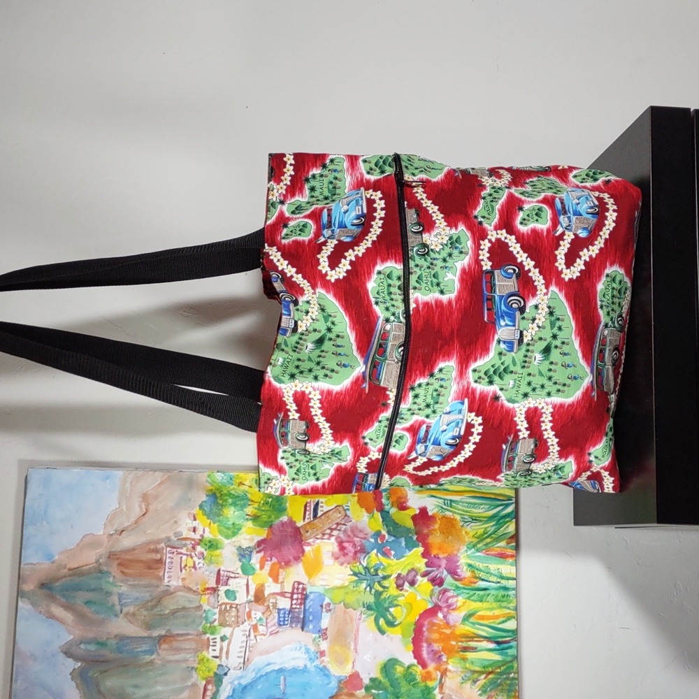 Island Aloha Wear Reversible Tropical Print Tote Bag
